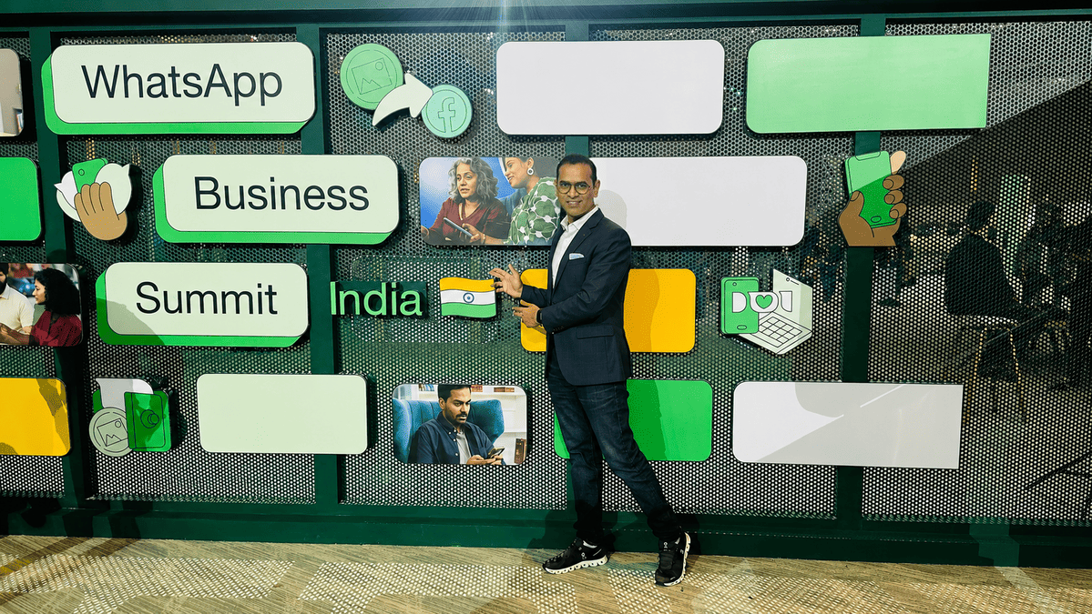 Raja Pantham speaking at WhatsApp Business Summit India